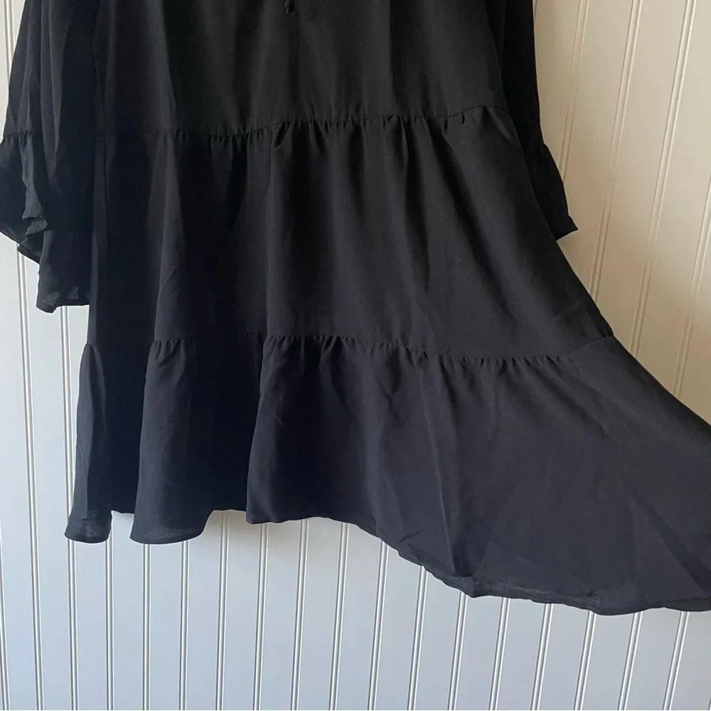 NWT Show Me Your Mumu Viola Tiered Mini Dress Women's XS Black Draped Flowy Boho - Picture 6 of 15